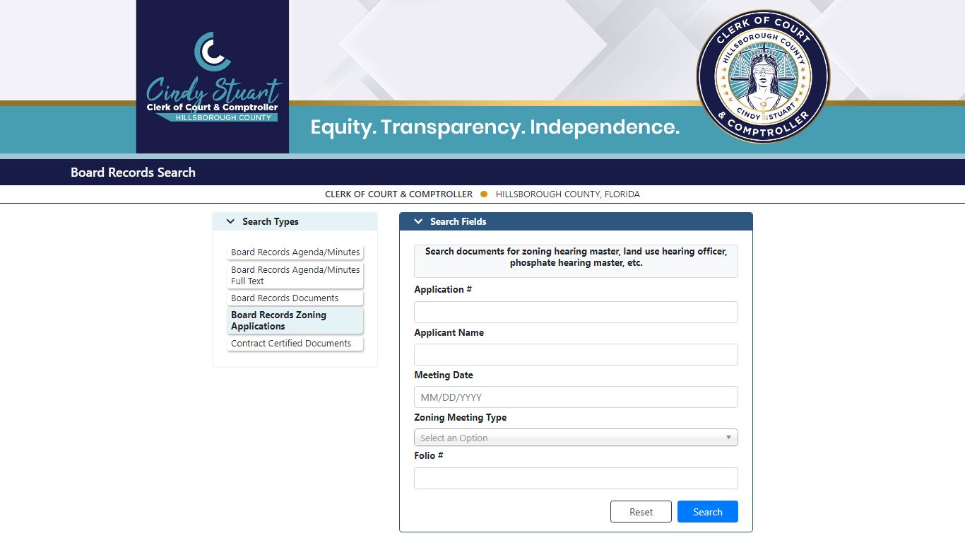 Hillsborough County Clerk of Circuit Courts - Board Records Search
